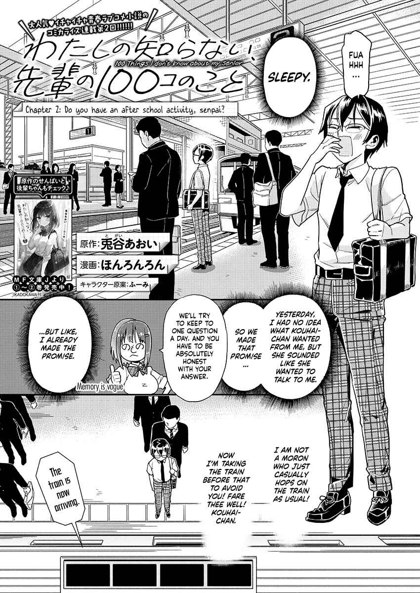 Page 1 Chapter 2 100 Things I Didn’t Know About My Senpai