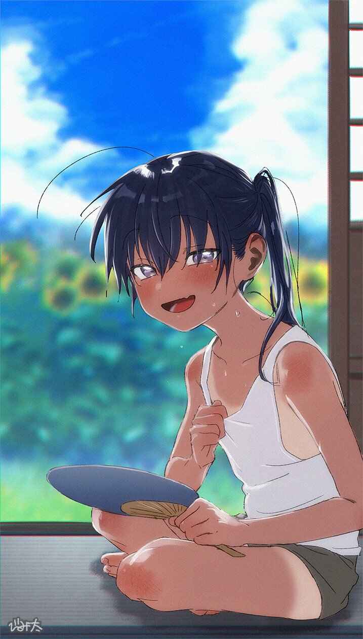 Page 13 Chapter 39.5 Inaka ni Kaeru to Yakeni Natsuita Kasshoku Ponytail Shota ga Iru