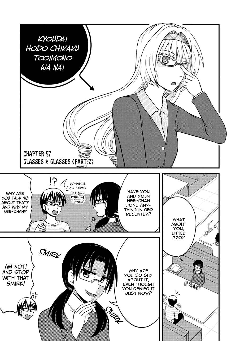 Page 2 Chapter 57 Kyoudai hodo Chikaku Tooimono wa Nai