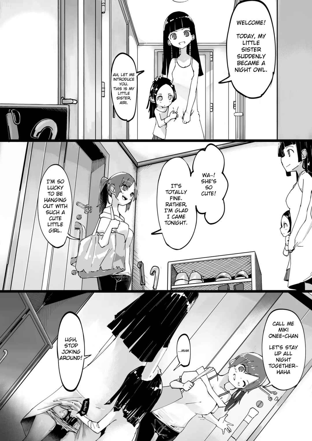 Page 1 Chapter Unknown_dbef Yuujin (Choukyouzumi) no Ie ni Tomari ni Ittara Imouto-chan ni Yobai Sareta JK