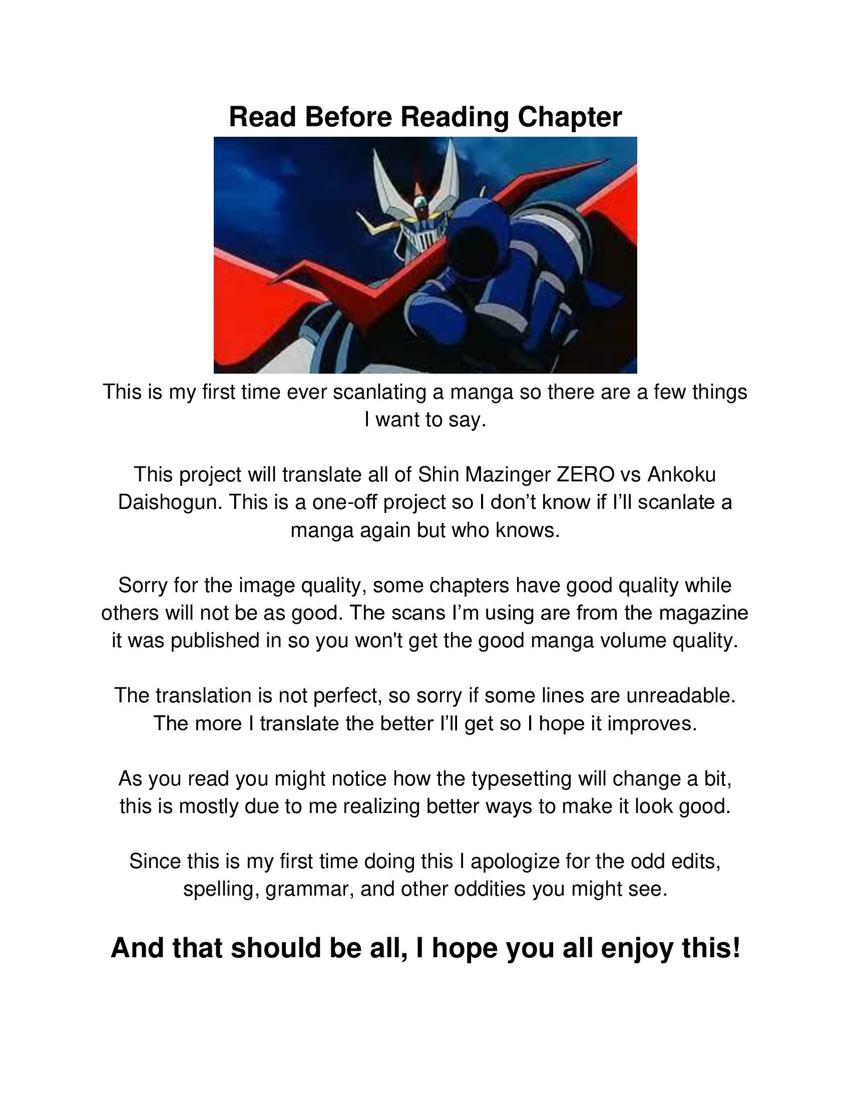 Page 1 Chapter 6 Shin Mazinger Zero vs. the Great General of Darkness