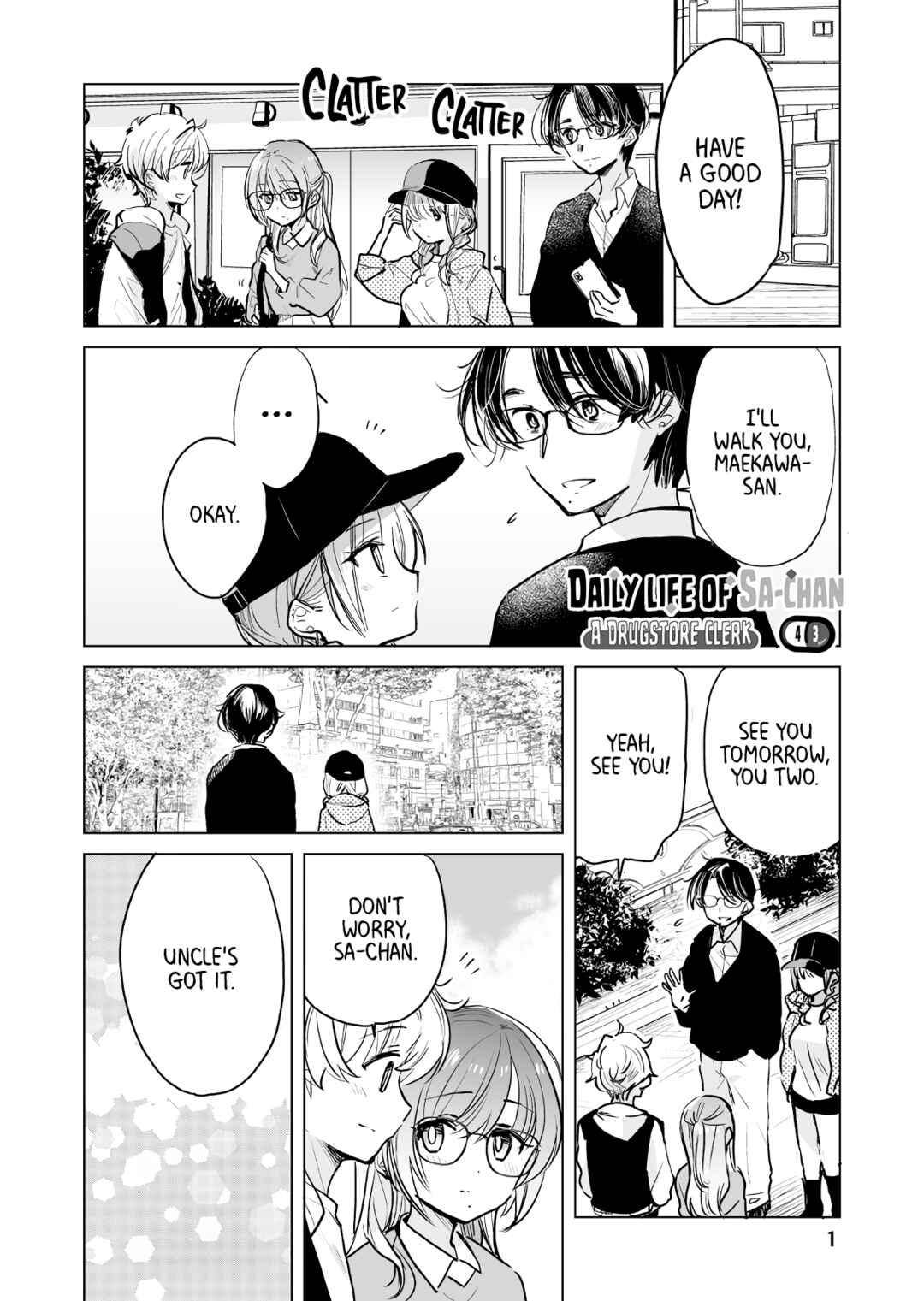 Page 1 Chapter 43 Drug Store Tenin Sacchan no Nichijou