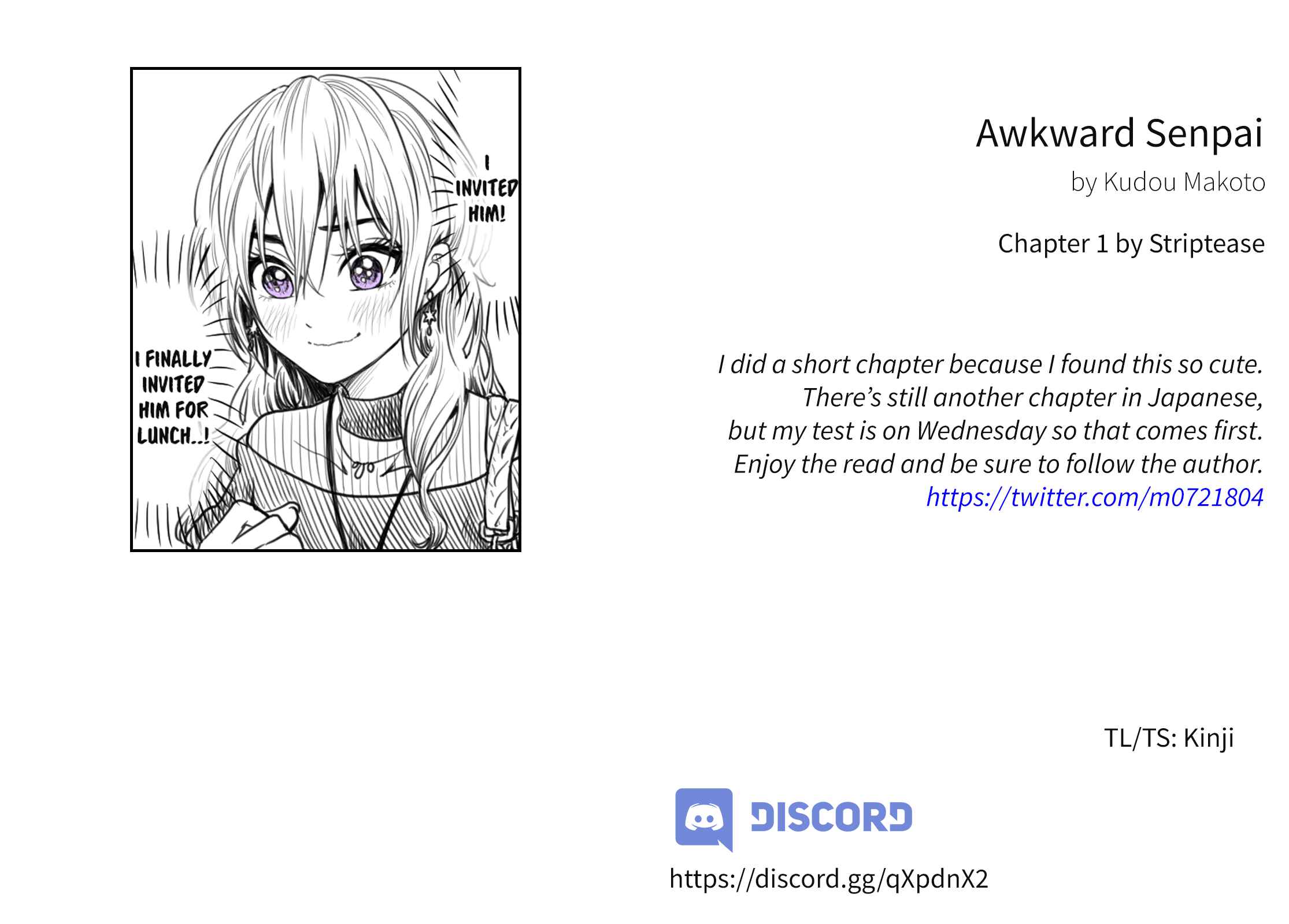 Page 1 Chapter 1 Awkward Senpai (Webcomic)