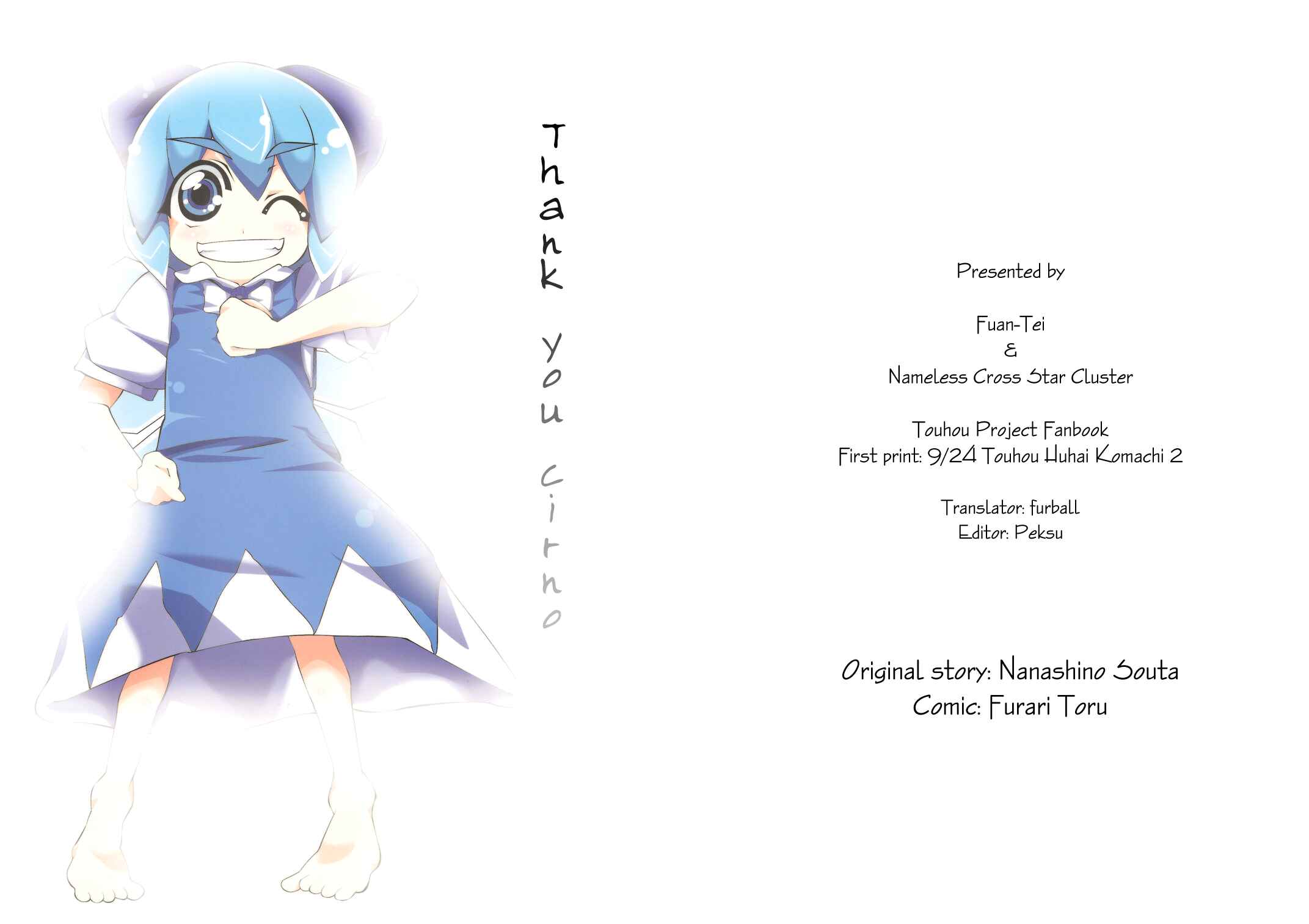 Page 1 Chapter Unknown_d47e Touhou - Thank You Cirno (Doujinshi)