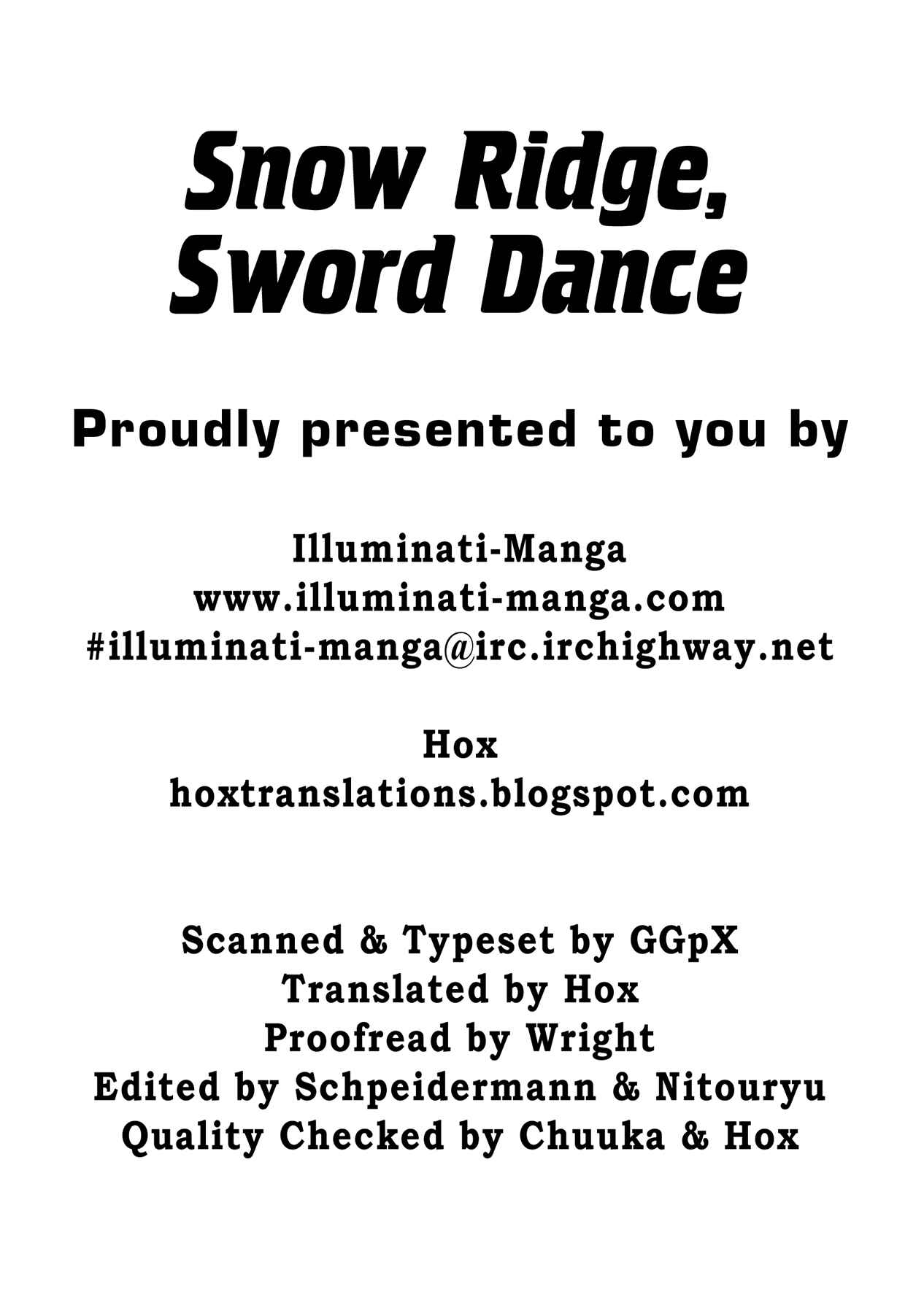 Page 1 Chapter 5 Snow Ridge, Sword Dance