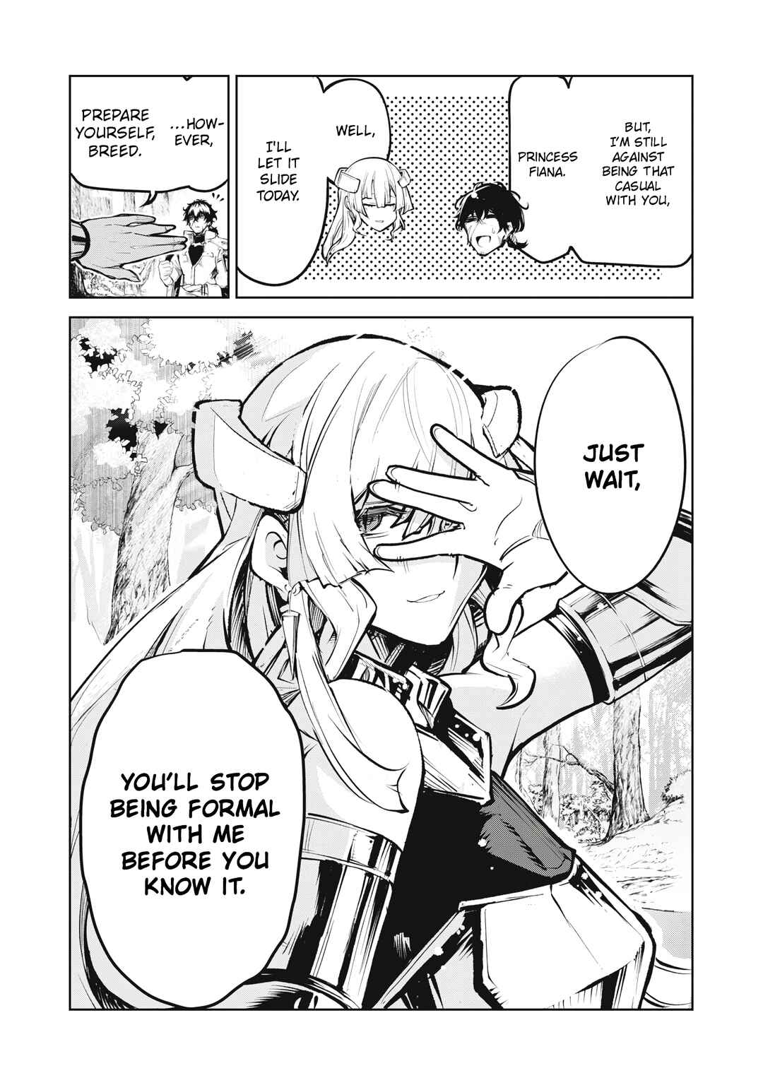 Page 11 Chapter 2.1 Kuni wo Owareta Ryuushi-san, Hirowareta Ringoku de Ukkari Musou Shite Shimau. ~Jakushou Kokka ga Tairiku Saikyou no Ryuu no Rakuen ni Naru made~