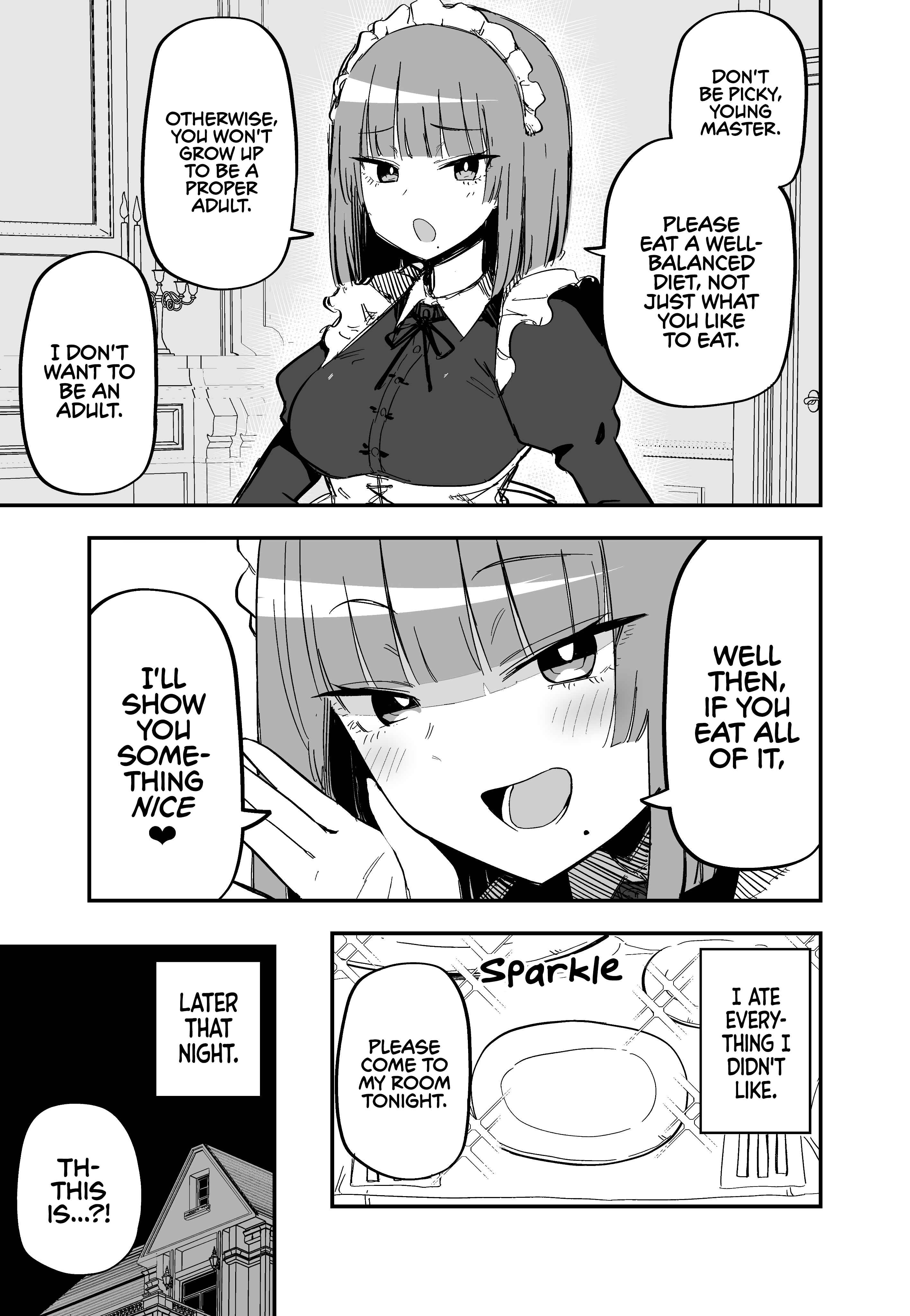 Page 1 Chapter Unknown_4d47 Yoru ni ii Koto o Oshietekureru Maid-san