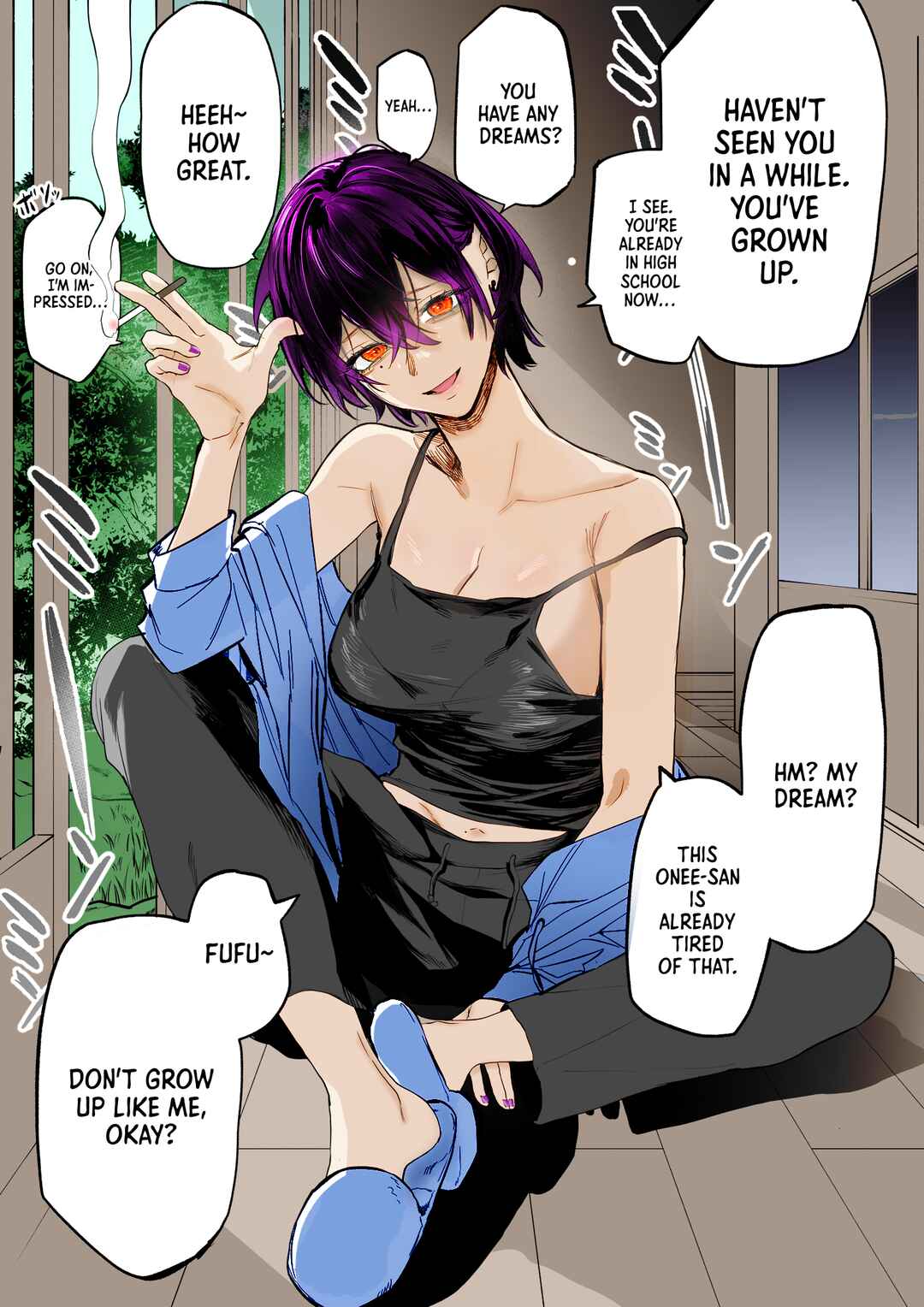 Page 1 Chapter 1 Natsuyasumi ni Shinseki no Onee-san to Hisashiburi no Saikai (Fan Colored)
