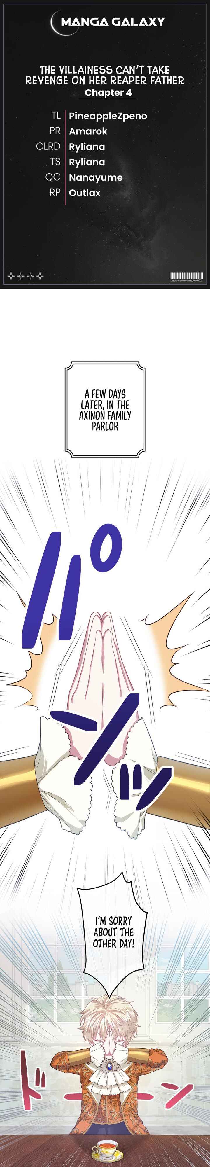 Page 1 Chapter 4 Akuyaku Reijou wa Shinigami Papa ni Fukushuu ga Shitai no ni!