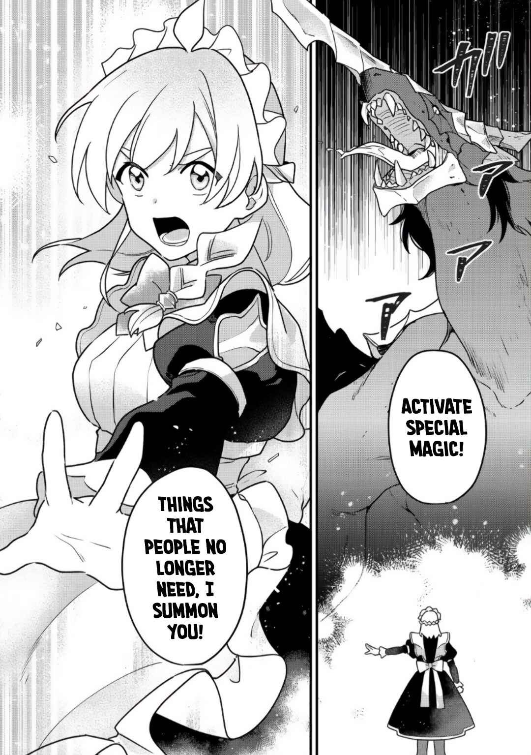 Page 18 Chapter 2 MAIDes - Maid, Jjgoku no Senjou ni Tensou Sareru. Koyuu no Gomi Shuushuu Mahou de, Saijaku Class no Mama Jinrui Saikyou ni.