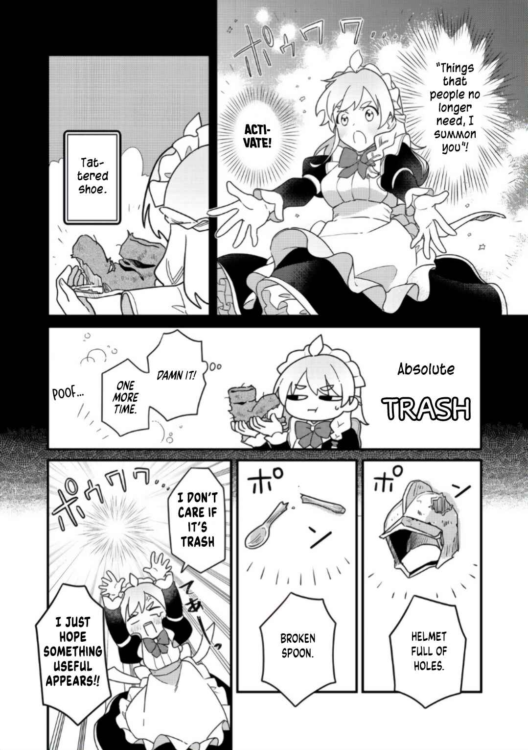 Page 6 Chapter 2 MAIDes - Maid, Jjgoku no Senjou ni Tensou Sareru. Koyuu no Gomi Shuushuu Mahou de, Saijaku Class no Mama Jinrui Saikyou ni.