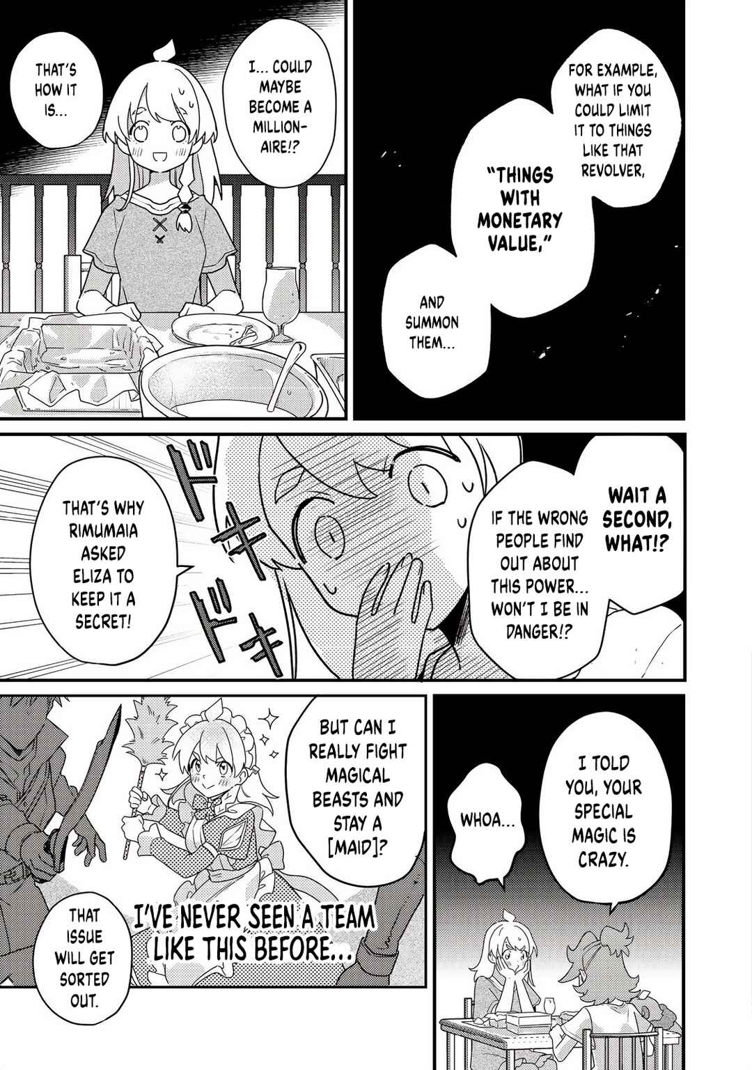Page 19 Chapter 4 MAIDes - Maid, Jjgoku no Senjou ni Tensou Sareru. Koyuu no Gomi Shuushuu Mahou de, Saijaku Class no Mama Jinrui Saikyou ni.