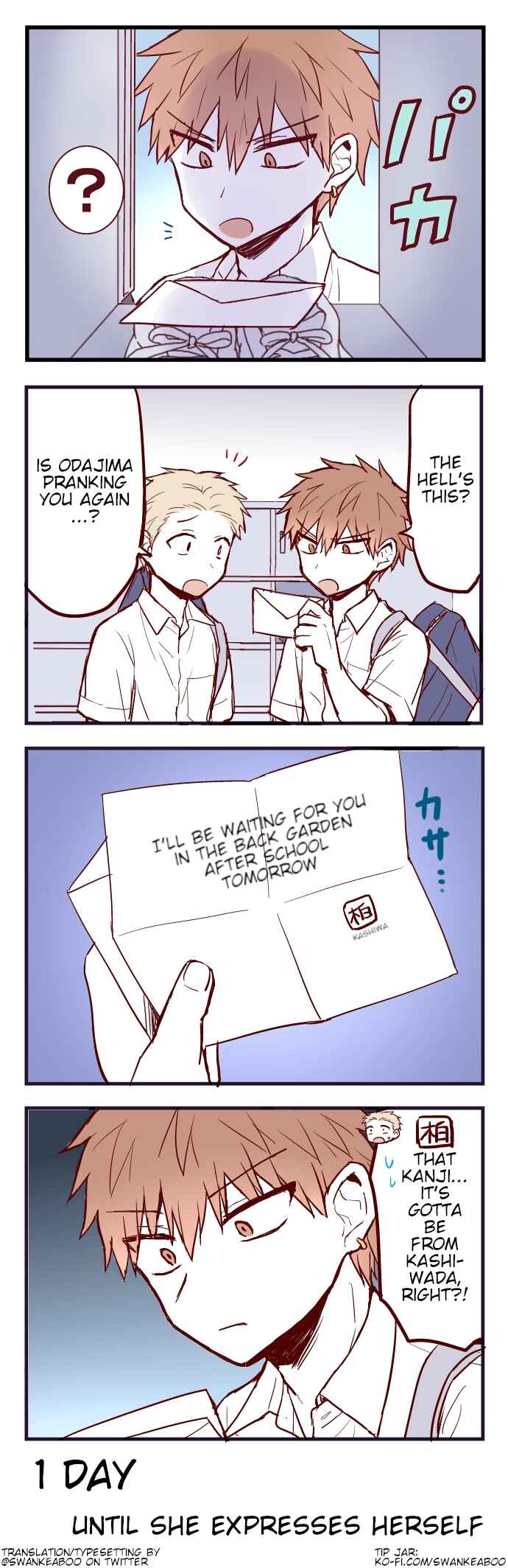 Page 1 Chapter 99 100-nichigo ni Kao ni Deru Kashiwada-san