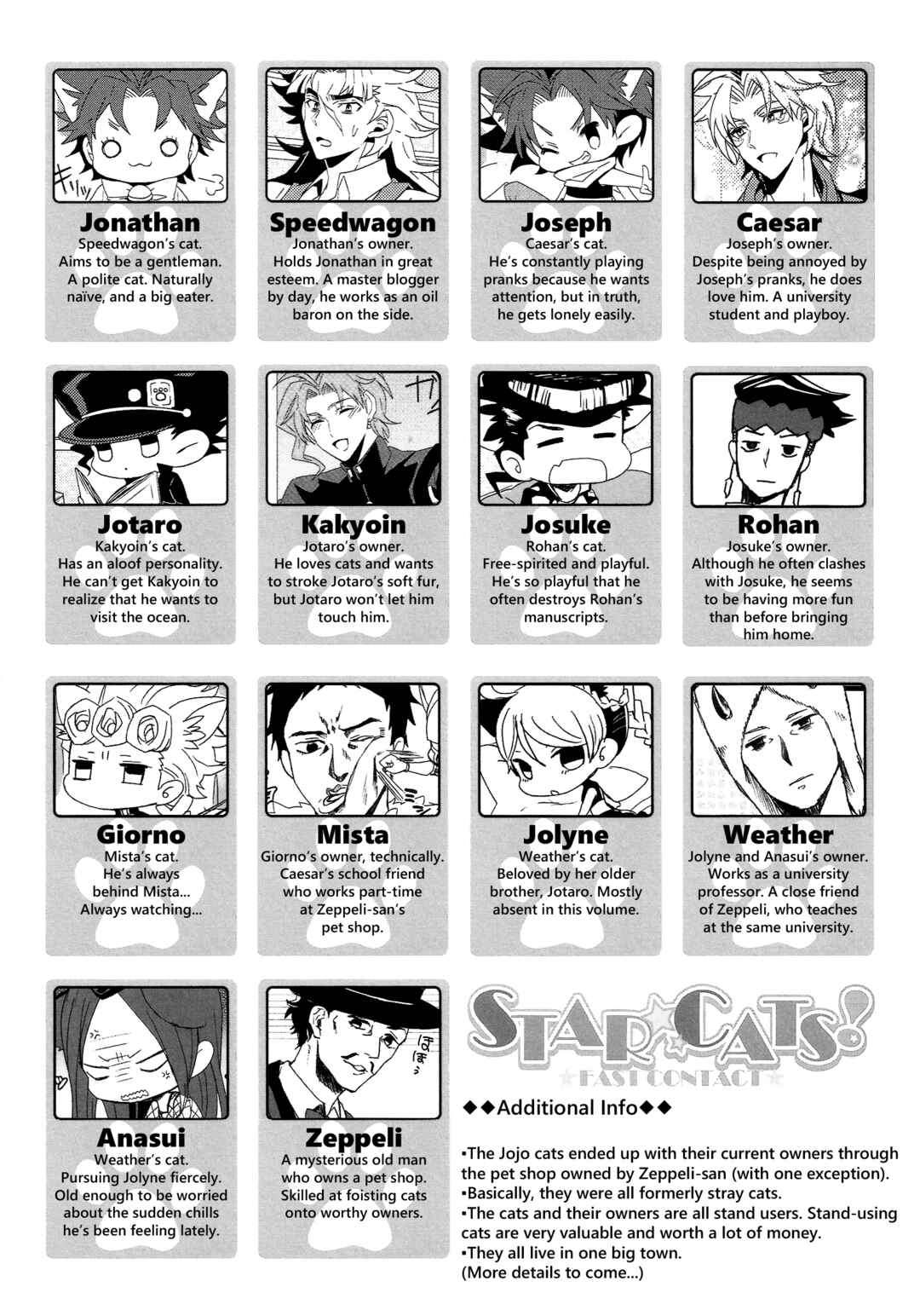 Page 3 Chapter Unknown_8eb8 Jojos Bizarre Adventure - Star Cats! Fast Contact (Doujinshi)