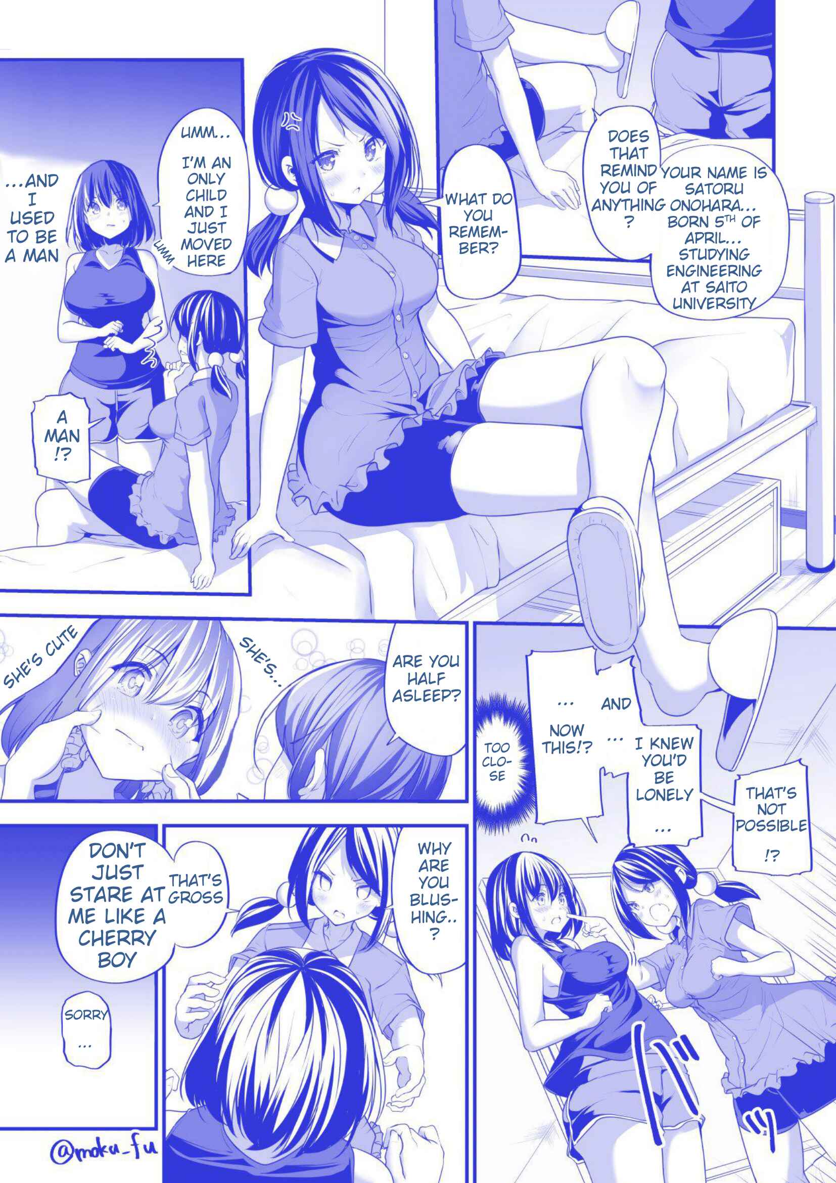 Page 2 Chapter 1 Asa Okitara Onnanoko ni Natteta Manga