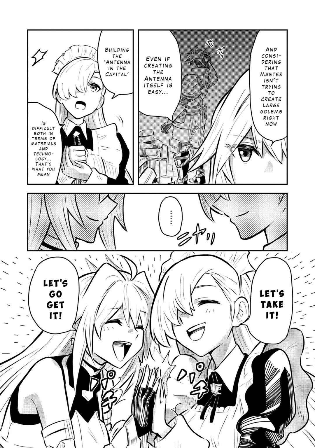 Page 34 Chapter 5 Outo One Ope Golem Master. Masakano Tsuihou!? ~Jiyuu no mi ni Nattanode Deshi no Bijin Yuusha-tachi to Issho ni Saikyou Gouremu Tsukurimasu. Modotte Koi to Iwarete mo Mou Shiran!~