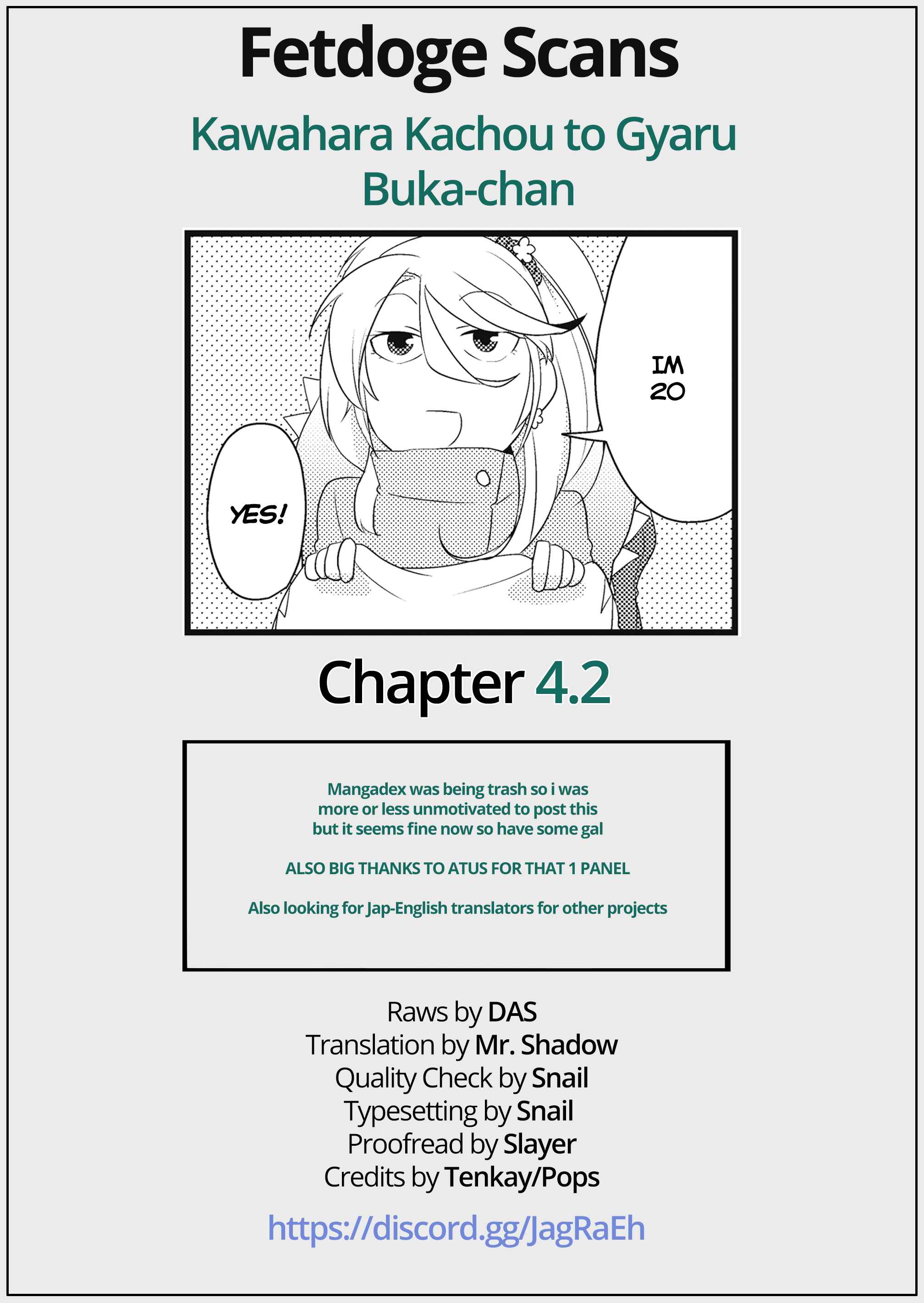 Page 4 Chapter 4.2 Kawahara Kachou to Gyaru Buka-chan
