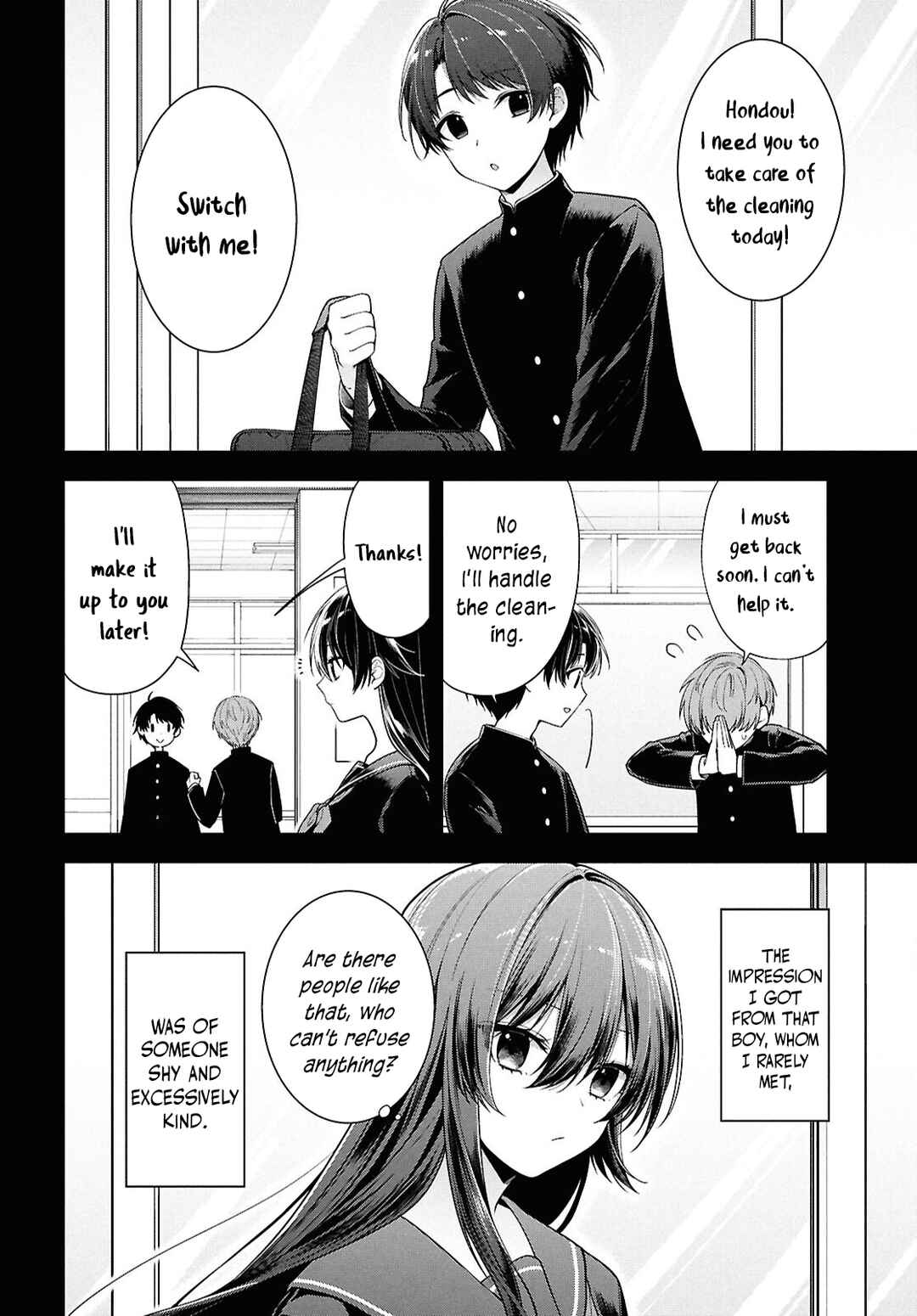 Page 8 Chapter 4 Tonari no Seki no Yankee Shimizu-san ga Kami o Kuroku Sometekita