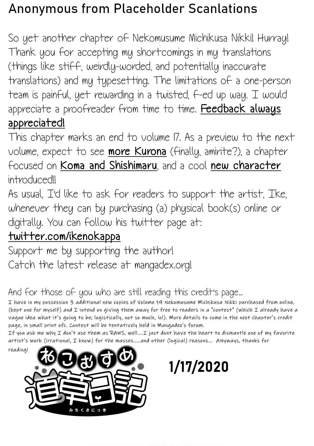 Page 25 Chapter 106 Neko Musume Michikusa Nikki