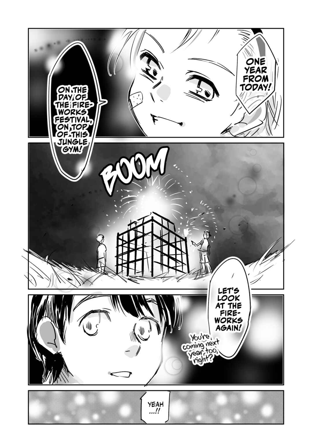 Page 3 Chapter 1 On the Day of the Fireworks, on Top of a Jungle Gym