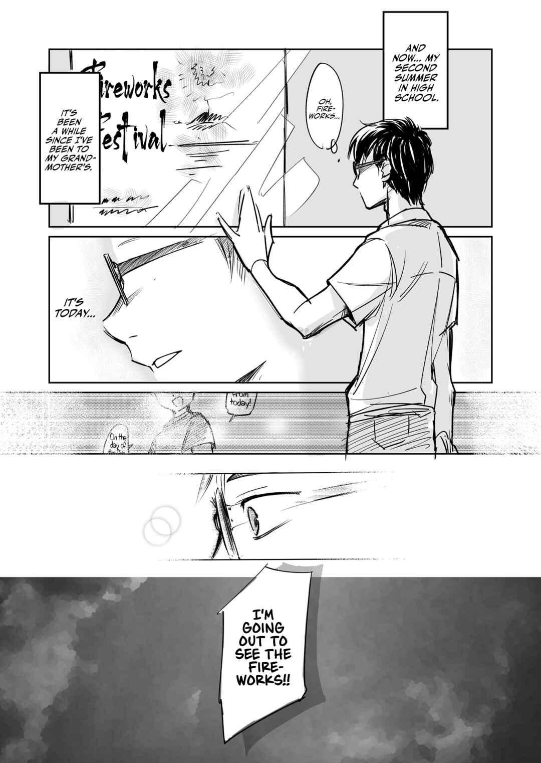 Page 5 Chapter 1 On the Day of the Fireworks, on Top of a Jungle Gym