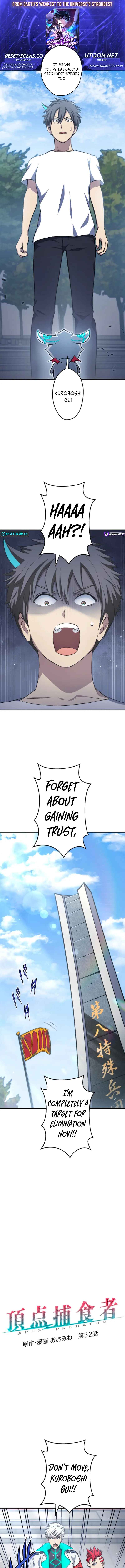 Page 1 Chapter 32 Chouten Hoshokusha ~Chikyuu Saijaku no Ore ga Uchuu Saikyou~
