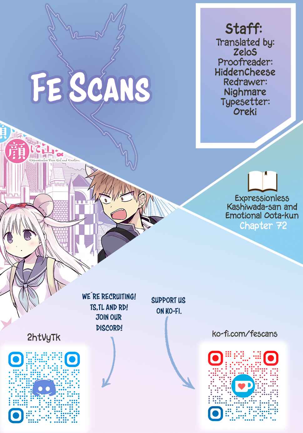 Page 1 Chapter 72 Kao ni Denai Kashiwada-san to Kao ni Deru Oota-kun
