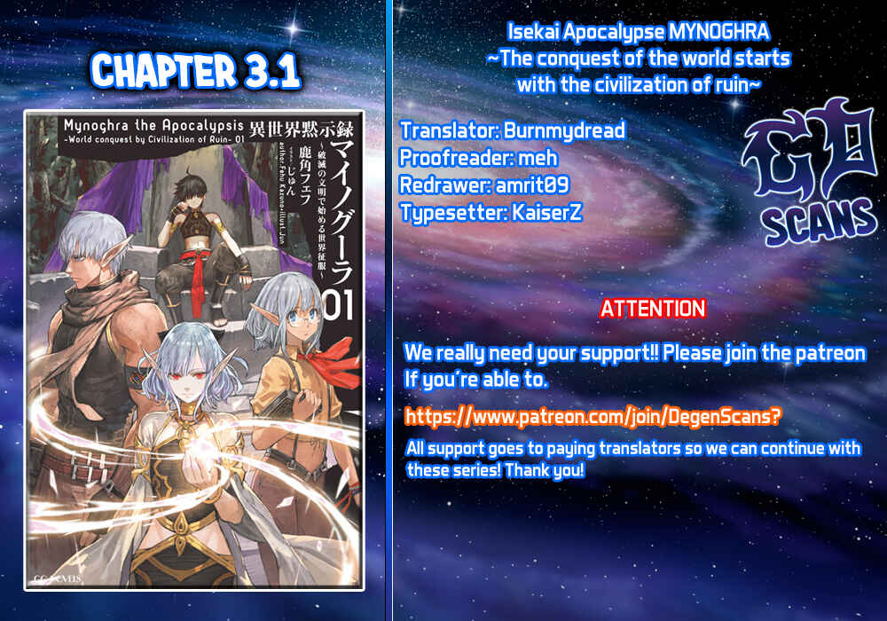 Page 1 Chapter 3.1 Apocalypse Bringer Mynoghra: World Conquest Starts with the Civilization of Ruin