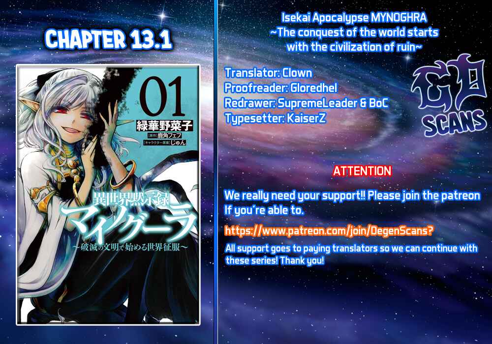 Page 1 Chapter 13.1 Apocalypse Bringer Mynoghra: World Conquest Starts with the Civilization of Ruin