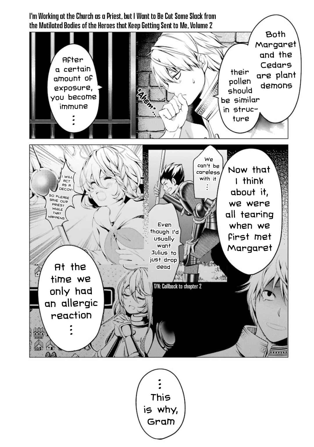 Page 33 Chapter 6 Im Working at the Church as a Priest, but I Want to Be Cut Some Slack from the Mutilated Bodies of the Heroes that Keep Getting Sent to Me