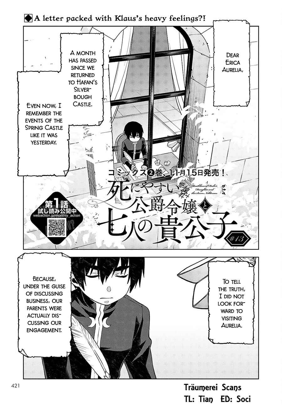 Page 1 Chapter 13 Shini Yasui Koushaku Reijou to Shichi-nin no Kikoushi