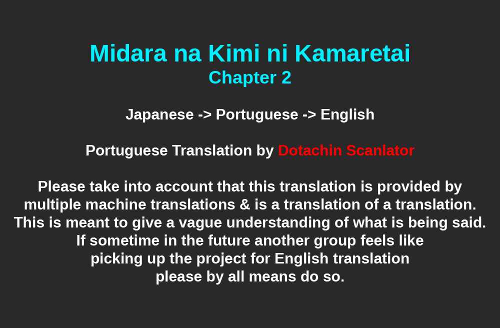 Page 1 Chapter 2 Midara na Kimi ni Kamaretai