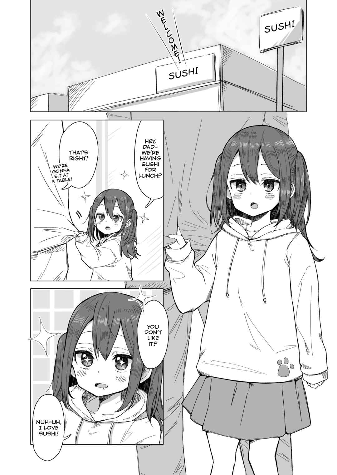 Page 1 Chapter Unknown_dd9e Oyako de Kaiten Sushi ni Iku Hanashi