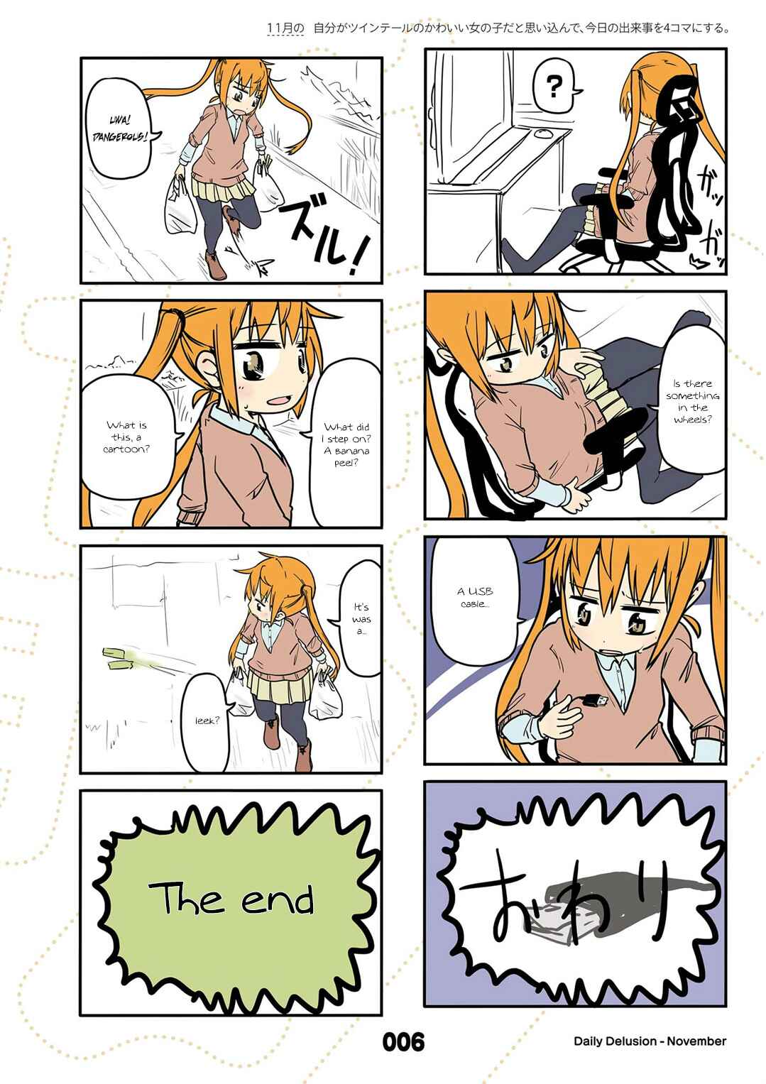 Page 8 Chapter 11 Jibun ga Twintail no Kawaii Onnanoko da to Omoikonde, Kyou no Dekigoto wo 4koma ni Suru