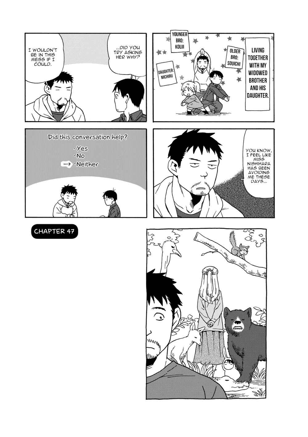 Page 1 Chapter 47 Chichi to Hige-Gorilla to Watashi