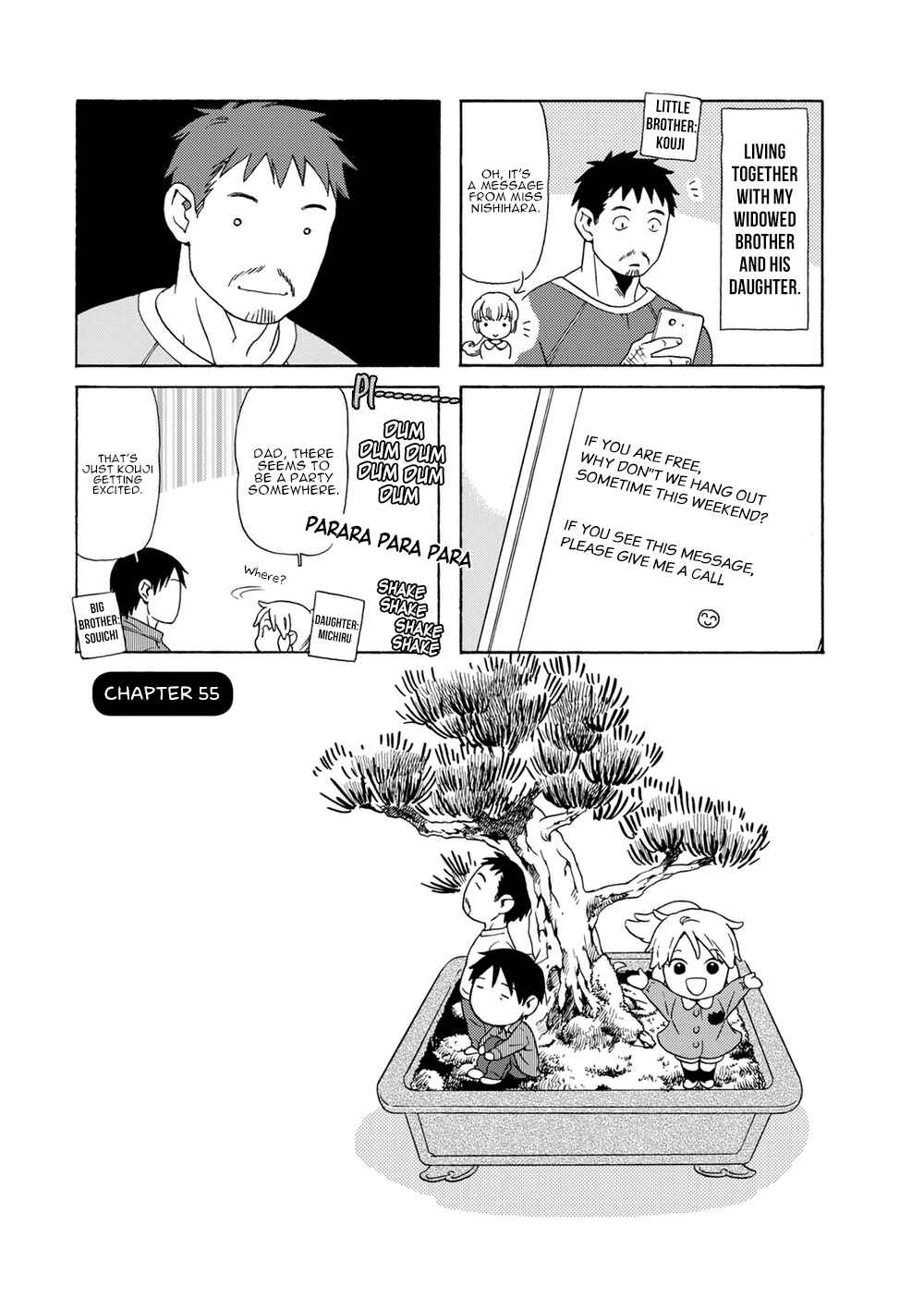 Page 1 Chapter 55 Chichi to Hige-Gorilla to Watashi
