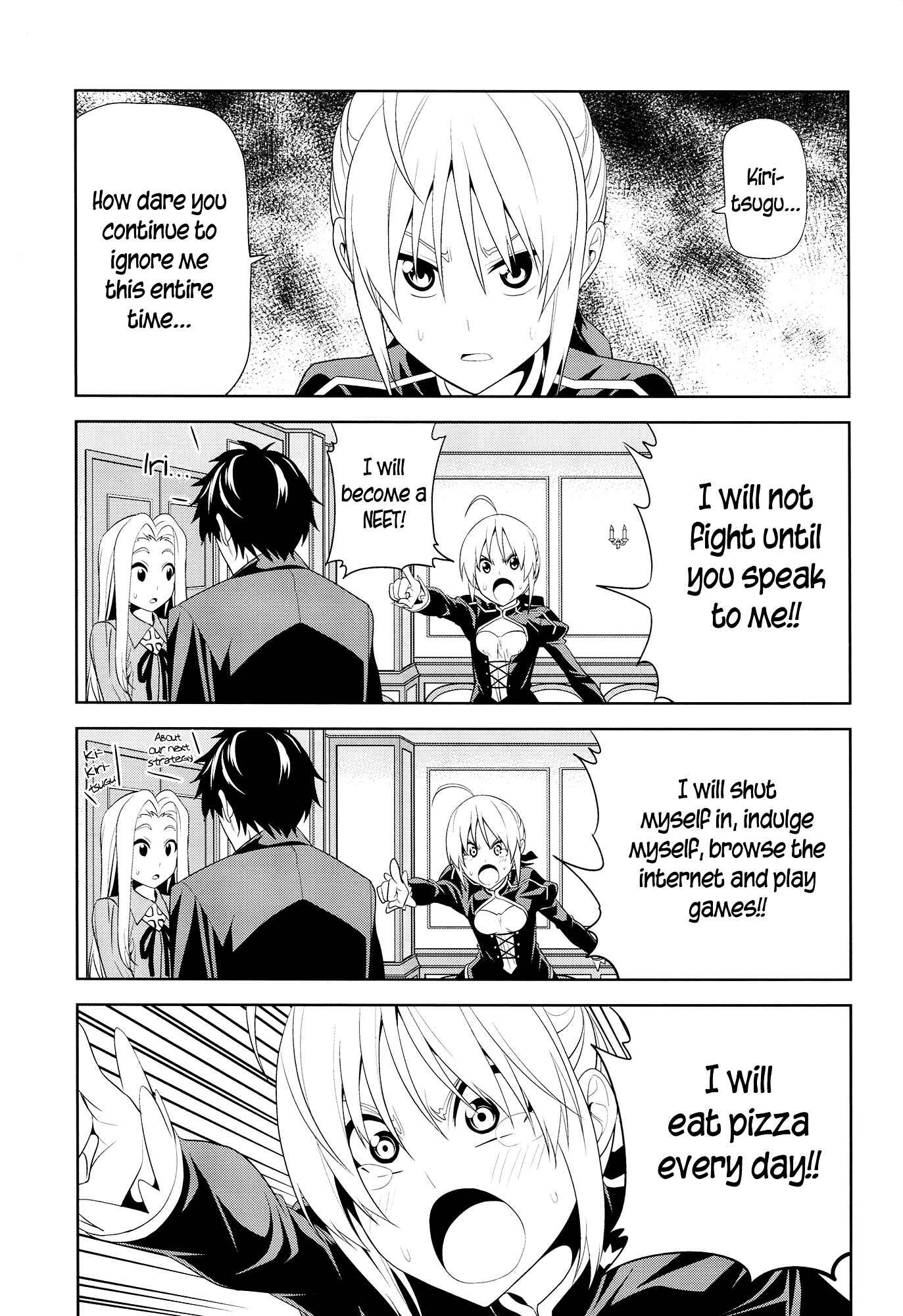 Page 4 Chapter Unknown_9fae Fate/Zero - Fubin Sugiru Zero Saber ga Ijikeru (Doujinshi)