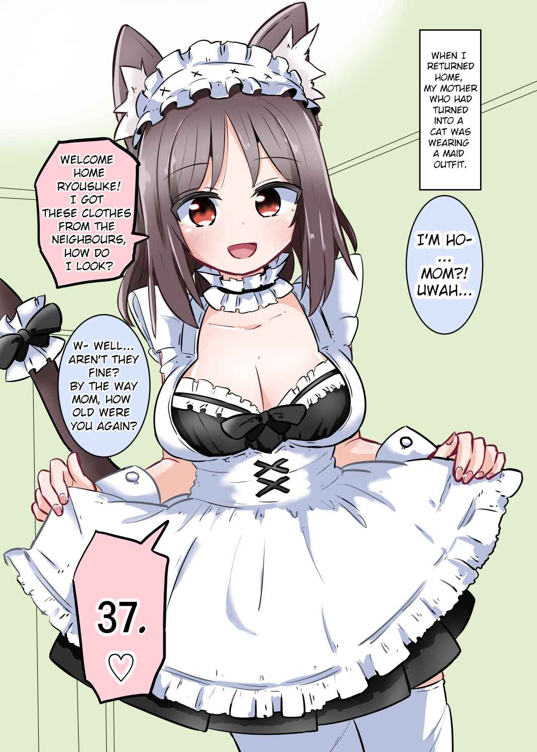 Page 1 Chapter 3 Asa Okitara Okaa-san ga Neko ni Natteta