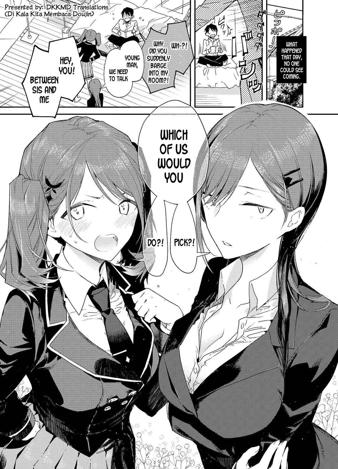 Page 5 Chapter Unknown_5fc7 Kinjo no Tsuntsun Imouto to Muhyoujou Ane ni Semarare Ecchi