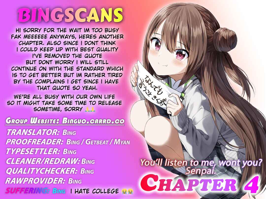 Page 1 Chapter 4 Kiite kuremasu yo ne? Senpai