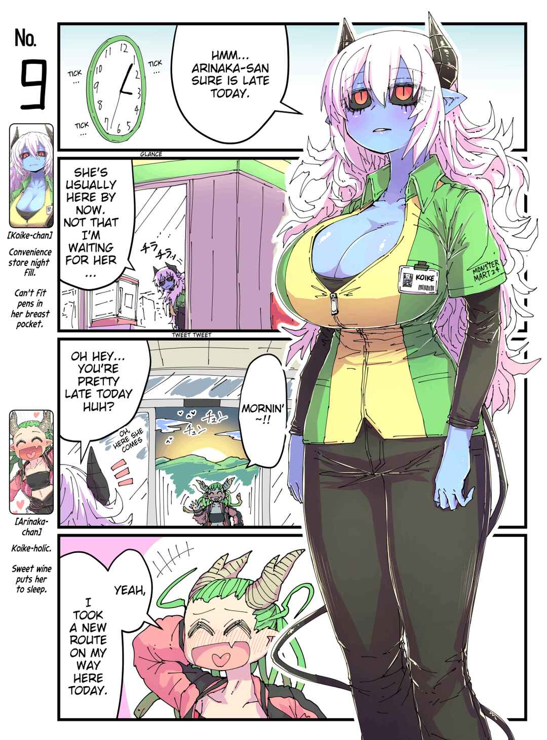 Page 1 Chapter 9 A Blue-Skinned Convenience Store Worker and Her Pals