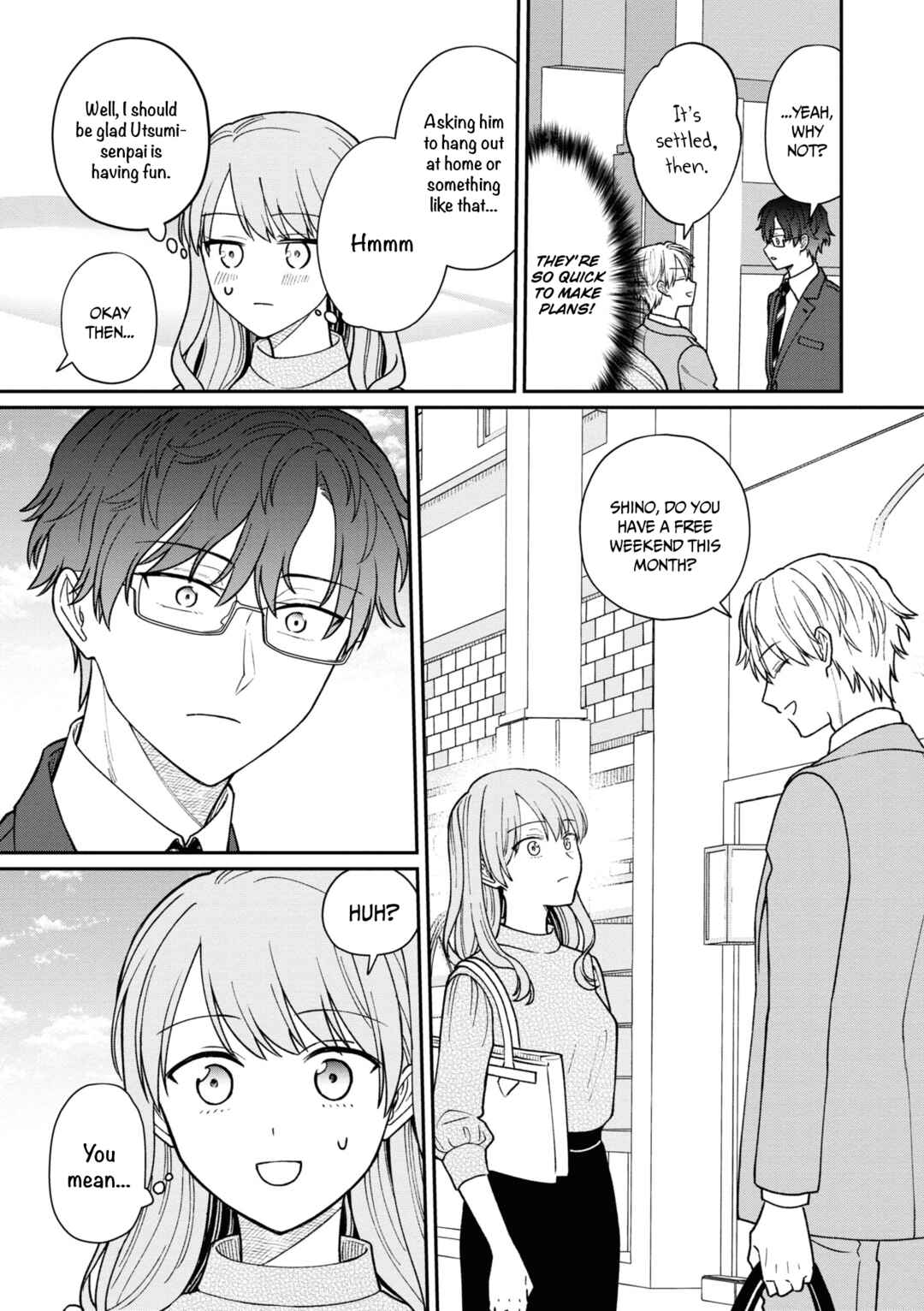 Page 4 Chapter 36 Kuuki ga Yomeru Shinnyuu Shain to Buaisou na Senpai