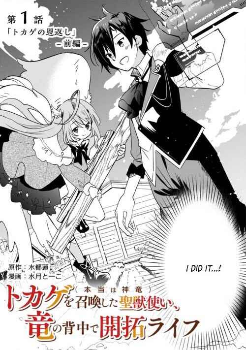 Page 5 Chapter 1.1 Tokage (Hontou wa Shinryuu) wo Shoukan Shita Seijuu Tsukai, Ryuu no Senaka de Kaitaku Life