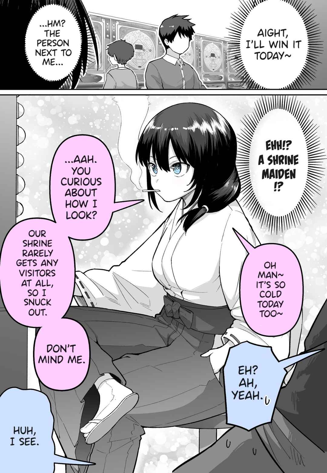 Page 1 Chapter Unknown_2b0d There’s a Shrine Maiden at the Pachinko Parlor...