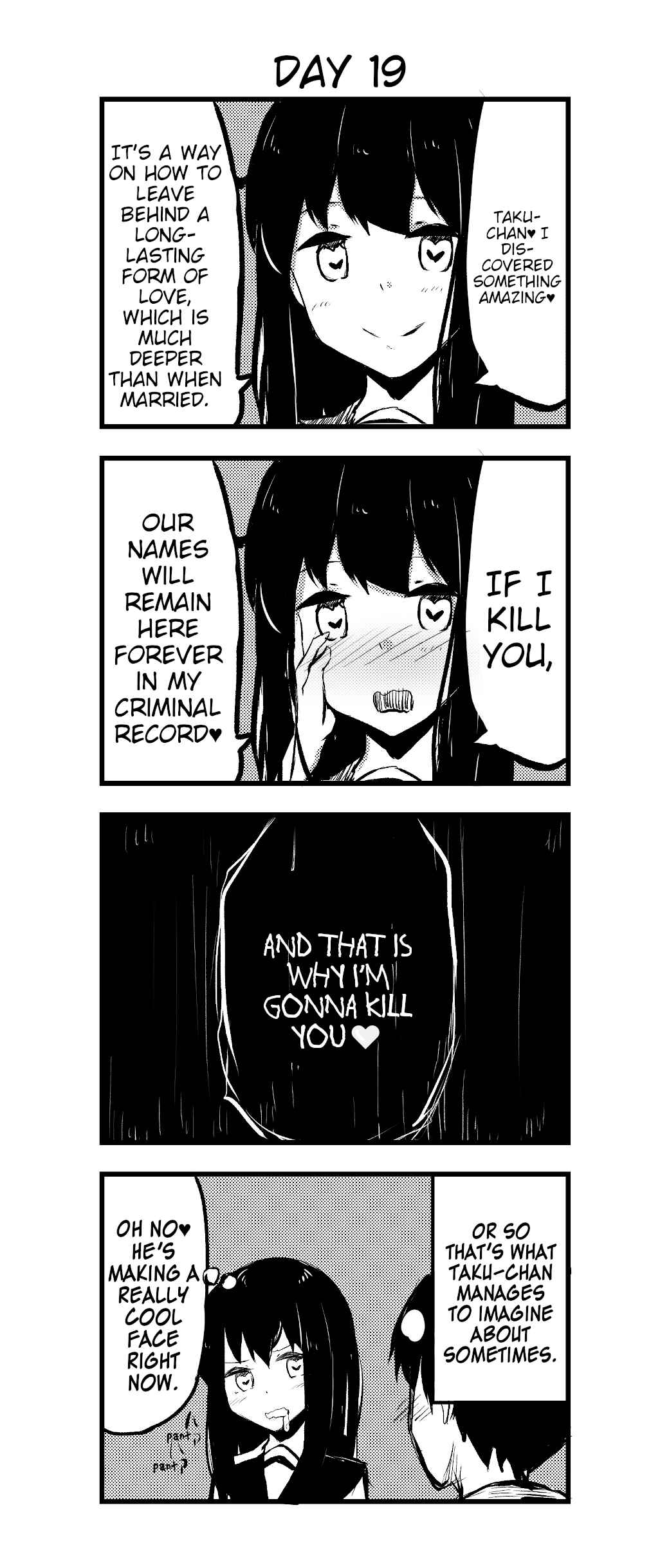 Page 1 Chapter 19 A Story About Wanting to Commit Suicide, but Its Scary so I Find a Yandere Girl to Kill Me, but After 100 days, I Somehow Got ○○