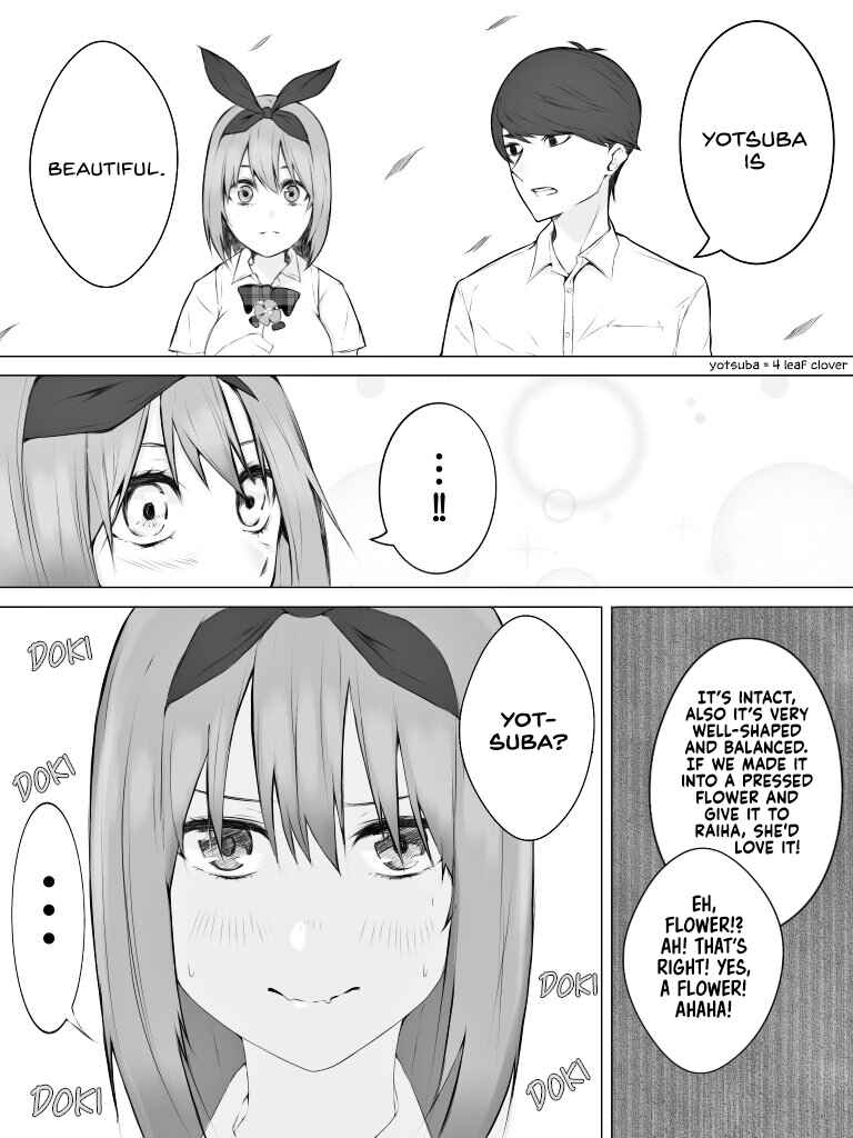 Page 2 Chapter Unknown_c0ff 5Toubun no Hanayome - A flirty story where Yotsuba finds a 4-leaf clover and informs Fuutarou (Doujinshi)