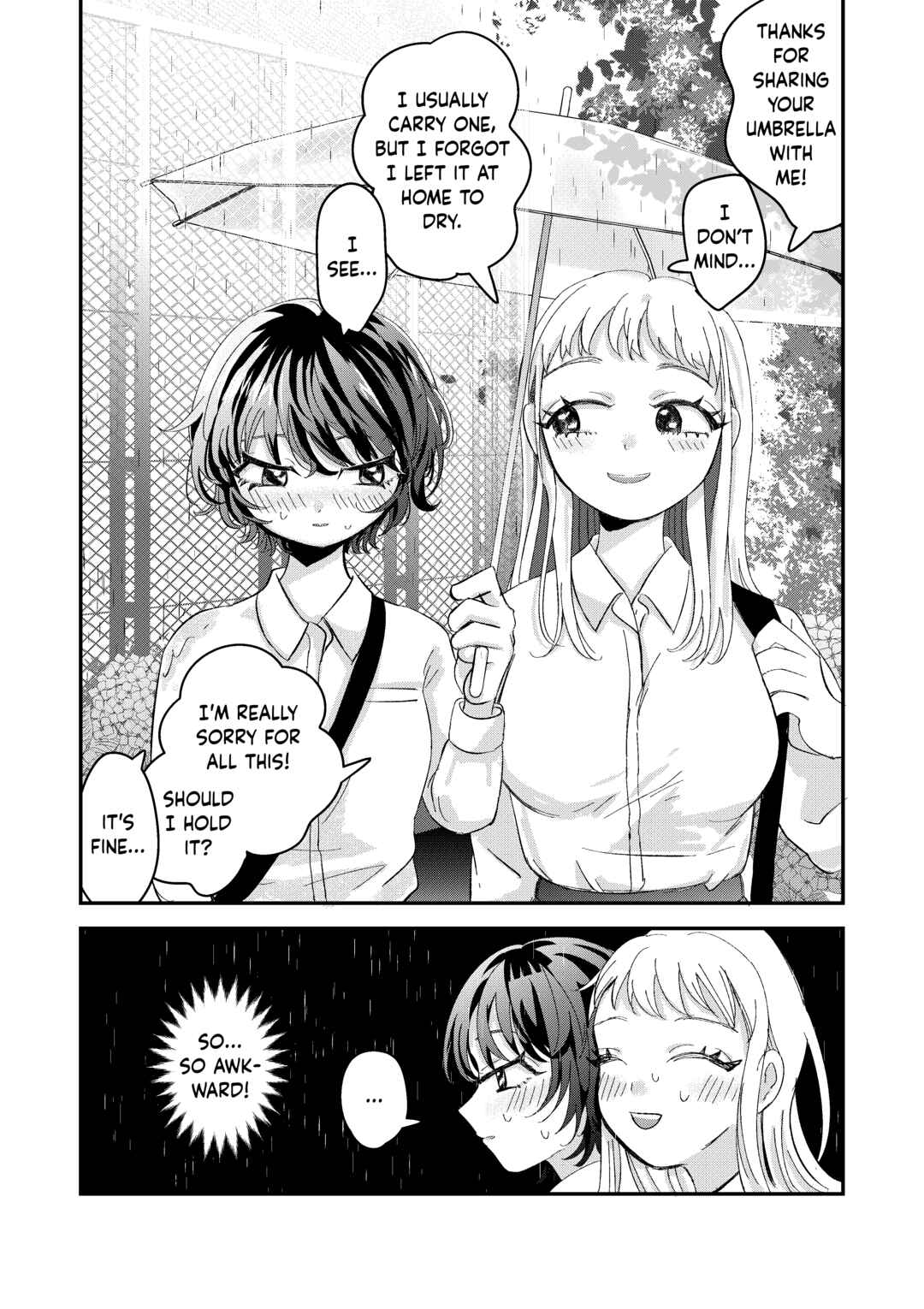 Page 1 Chapter Unknown_9f3a Gekouchuu ni Ame ga Futtekita Kara Kouhai no Kasa ni Irete Morattara...