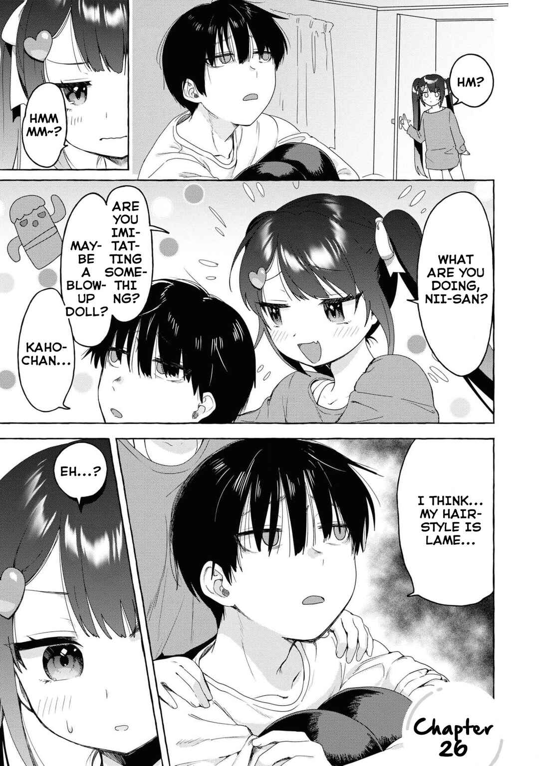 Page 1 Chapter 26 Amakara Gishimai ni Hasamarete Masu