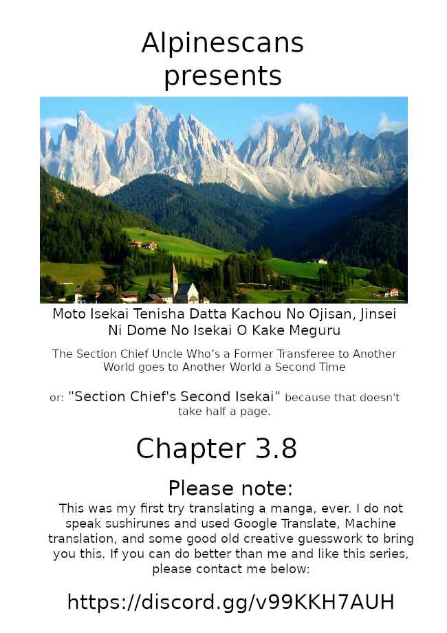 Page 1 Chapter 3.8 Moto Isekai Tenisha datta Kachou no Ojisan, Jinsei Nidome no Isekai wo Kake Meguru