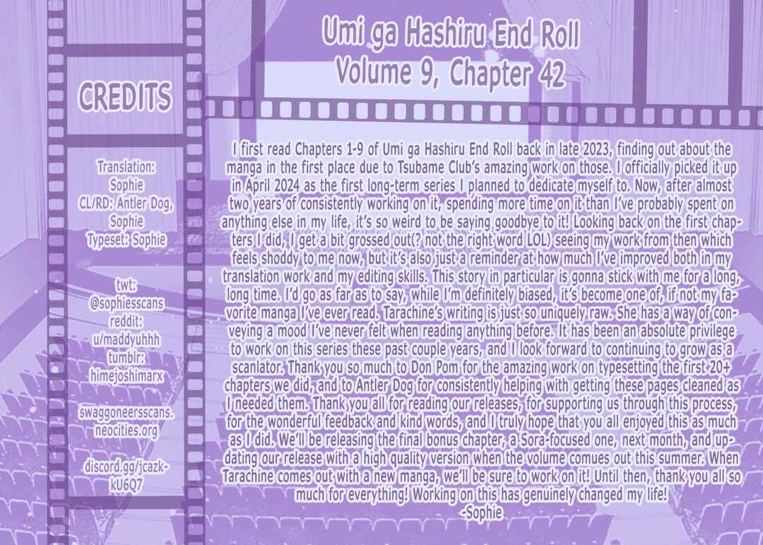 Page 37 Chapter 42 Umi ga Hashiru End Roll